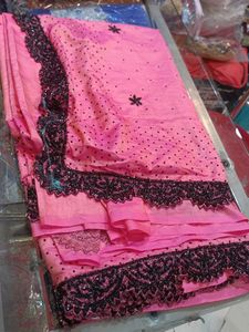 Pink Embellished Saree