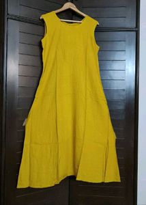 Women Blue Yellow Printed Kurta With Jacket