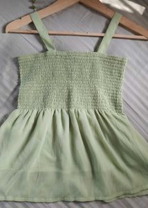Light Green Smocked Tank Top