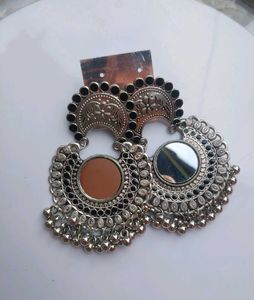 Mirror Chandbali Earrings
