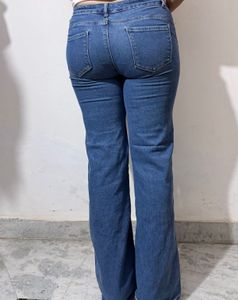 Blue Denim Flared Jeans