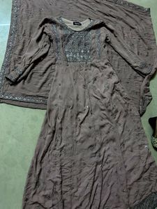 Muave Gown With New Sandal