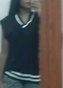 Cute korean Black vest