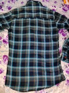 Blue Plaid Button-Down Shirt