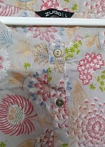Floral Print 3/4 Sleeve Tunic Top