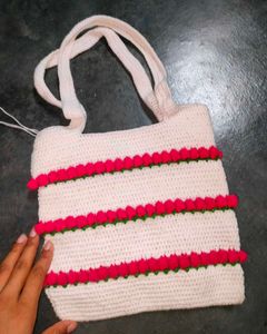 Handmade Crochet Tulip Tote Bag