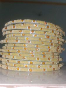 Pretty Velvet Light Green Bangles..