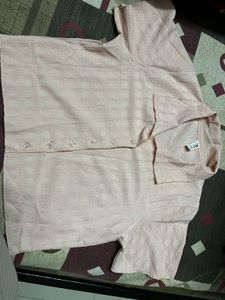 Pink Short Sleeve Button-Down Shirt