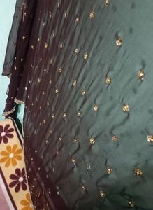 Burgundy Dupatta With Sequence Work Never Used