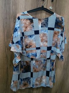 Patterned Pancho Sleeve Top