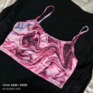 18137. Pink Marble Crop Top