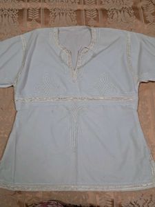 Light Blue Embroidered Tunic
