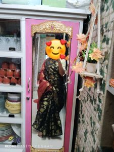 Elegant Black & Gold Sari
