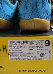 Nivia Flash 2.0 Non-Marking Shoes – UK 9, Blue