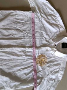 White Shirt Lion Embroidery