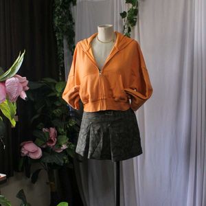 H&M Orange Cropped Hoodie