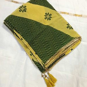 💚 Beautiful Green Yellow Dupatta💛