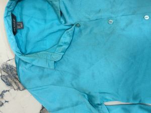 Turquoise Button-Down Blouse