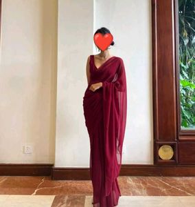 Beautiful Maroon Saree In New Condition