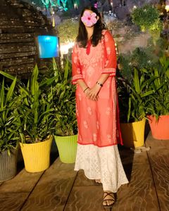 Red Lucknowi Kurta