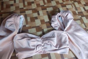 House Of Cb Ballon Sleeves Crop Top