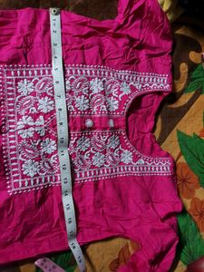 pink chikankari kurta