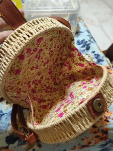 Mauritius Bamboo Yellow Flower Bag With Sling