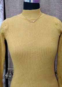 Yellow Bodycon Knit Dress