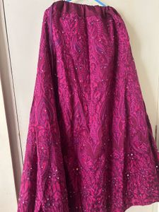 Maroon Embroidery Lehenga With Duppata