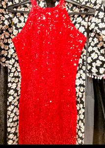 Red Sequin Party Dress