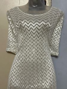 Pintrest Sparkly Silver Mini Dress