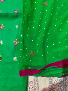 Green Embroidered Salwar Suit
