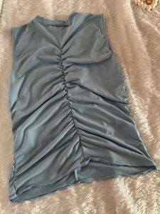 Trendyol Blue Ruched Long Top
