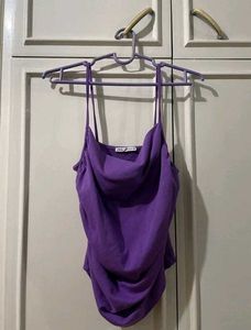 ZARA | Sleeveless Ruched Top (Purple)