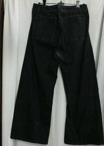 Wide Leg Black Denim Pants