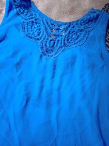 Blue Lace Tank Top