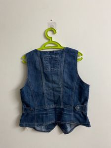 Blue denim vest