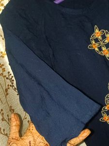 Cotton Kurtha Nevy Blue Colour,