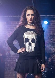 💀Victoria's Secret PINK Holographic Skull Tee