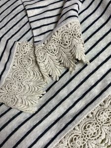 Striped Lace Trim Top