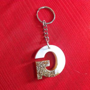 Letter G Glitter Keychain