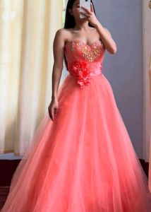 Coral Tulle Prom/Evening Gown