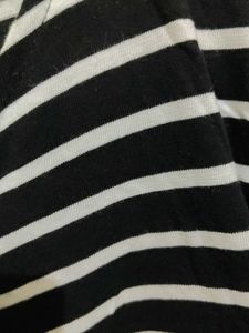 Black And White Strips Crop Top