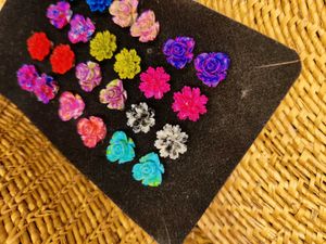 12 Pair Of Floral Earings