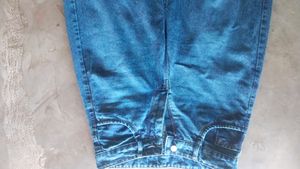 Blue Washed Wide Legged Denim Jeans