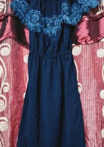 Blue Off-Shoulder Dress