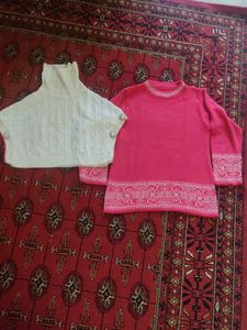 Pink Knit Sweater with Cape