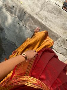 Golden Red Dhavani Set