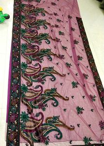 New Saree Embroidered Paisley Fabric With Blouse
