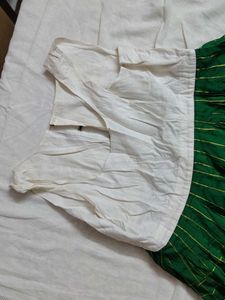 ❗ CLEARANCE ❗ Green &amp; White Ethnic Kids Dress